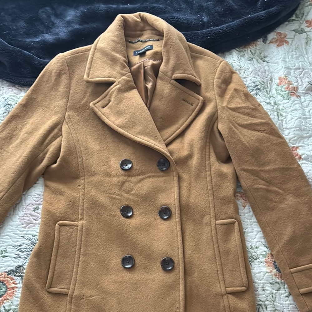 Women's Tan Double-Breasted Coat